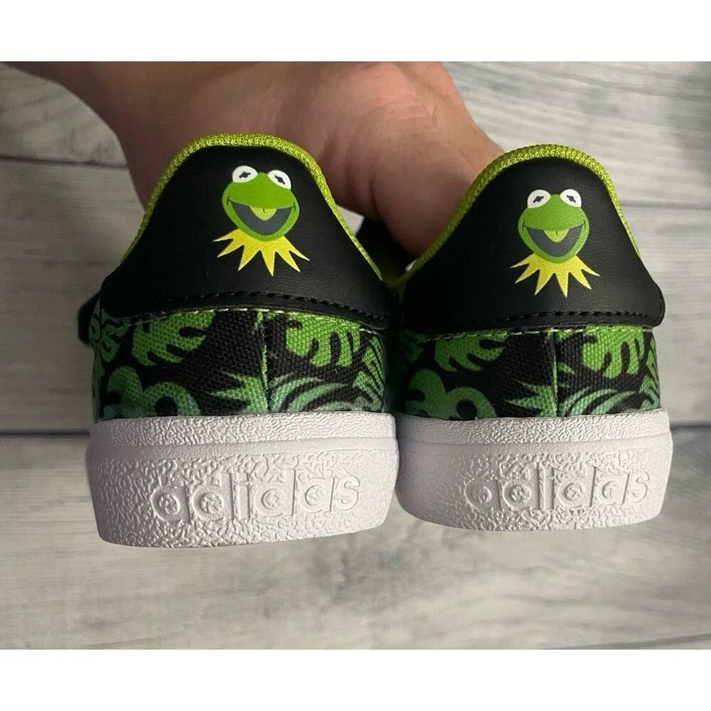 Kermit the Frog Muppets Adidas Boy Girl Shoes, Size Youth 2
